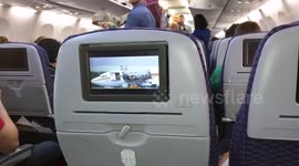 Seems like an odd video to show before take-off