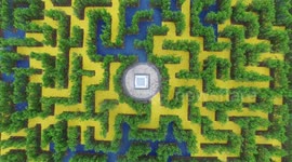 Bird's eye view of botanic maze in China