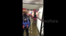 Restaurant flooded at Penn Station, New York City