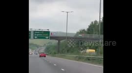 UK: Activists adorned all bridges over A23 & A27 around Brighton with Palestine flags
