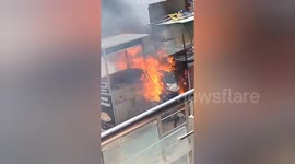 A massive Fire broke out in an electric scooter being charged in the market in Greater Noida