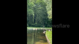 'RockSkippingPro' skips rock 350 feet in Germany park