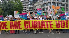 Restore nature now: We are climate voter march in london, UK