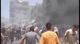 Israel aircraft bombed a residential square in the Beach Camp, west of Gaza