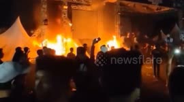 A Musical Concert Ended In Chaos In Indonesia, Thousands Of Spectators Went On A Rampage And Set Fire To The Stage