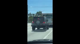 Colorful rubber ducks on Jeep in Fort Lauderdale
