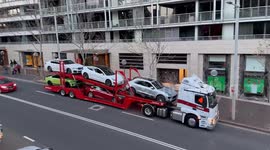 Cars believed to be the ones being given away by Mr Beast spotted in Sydney, Australia