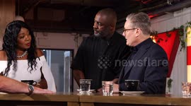 Keir Starmer Idris Elba at election event with Pastor Lorraine Jones