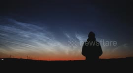 Real Time Video Footage of Me Standing In Front of Noctilucent Clouds Last Night
