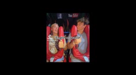 A funny video where the trend when you say “English or Spanish” you can’t move and did it on a rollercoaster