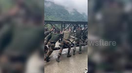 Indian Army quickly builds vital bridge in flood-hit northeastern India