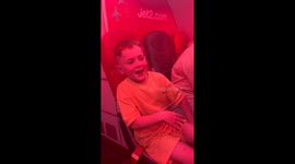 A random lad on the plane trying to get cheers off everyone