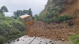 School Bus Escapes Major Tragedy in Landslide in Arunachal Pradesh