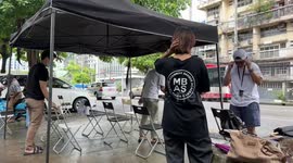 Young hairdressers offer free haircuts in Myanmar's Yangon to help poor people