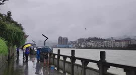 Drones used in flood prevention in China's Hunan