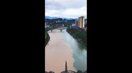 Confluence of rivers creates two-color water in China's Guizhou