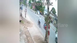 A car hit two men riding a scooter from behind and they were badly injured in Gaziabad, Uttar Pradesh