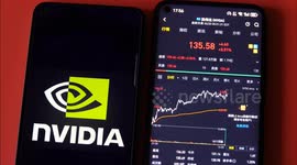China: Investors display the stock price of NVIDIA in Yichang