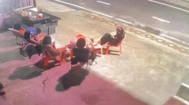 Terrified woman flees as snake flicks tongue on her leg