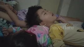 This is what happened when sleep in one bed with small kids