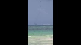 Waterspout spotted in Tulum, Mexico