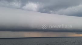 Massive cloud roll over Baltic Sea captured near Kollicker Ort, Germany