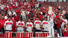Turkish fans getting prepared for the match against Netherlands