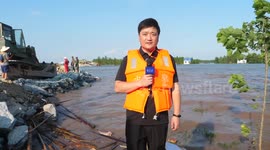 A race against time to combat dike breach in China's second-largest freshwater lake