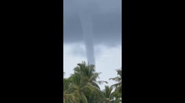 Menacing tornado forms over Boracay, Philippines