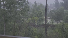 Texas resident films as Hurricane Beryl batters cities with strong wind and rain Near i_45 North at Prose in the Pines Apartments 7/8/2024