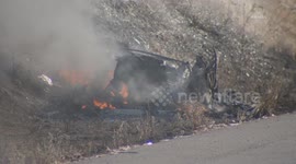 USA: Ventura County Rancho Fire Car Fire Sparks Over 13 Acre Vegetation Blaze
