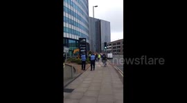 UK: Police use JCB machinery to try and arrest an actionist who is occupying Elbit’s tech suppliers