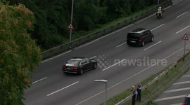 Germany: Turkish President Recep Tayyip Erdogan's motorcade was seen traveling on the Bundesautobahn 100 in Berlin