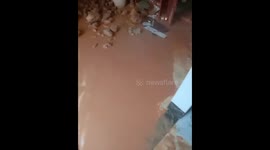 Landslides entered the house after flash floods passed through the area