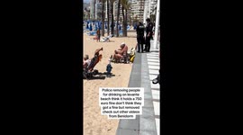 VIDEO: Tourists shocked as Benidorm clamps down on beach boozing with '£600 fines' (Part 1)