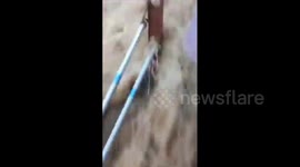 India: 40 stranded tourists struggle to descend Indian fort amid sudden downpour