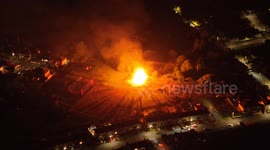 11th/12th of July Bonfire From Northern Ireland Aerial Footage - Clip 2