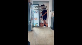 My grandson was running from a nap when bumped into the fridge and became very frustrated and angry. So he took his anger out on his uncle. He was out all day swimming in the pool in the New Orleans heat. It was passed his nap time so he was a little aggr