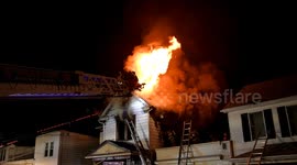 Dramatic House fire reaches 2nd Alarm with R.I.T. Activated Mount Carmel, Pennsylvania