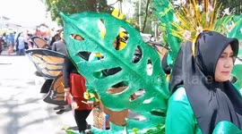 Unique Fashion Carnaval Flora Beautiful Malino 2024 in Indonesia, showing various kinds of flower fashion in the world