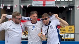 England football fans build up to the Euros final against Spain