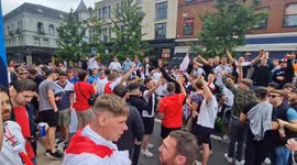 England fans in Manchester begin to gather ahead of the Euros final, VS Italy