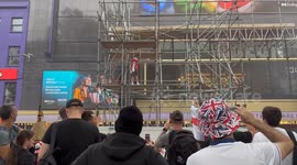 Drunk fans bring chaos  to  London's Leicester Square ahead of England v Spain final