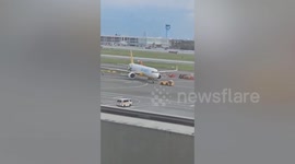 Plane stuck in mud in 'world's worst airport' in the Philippines