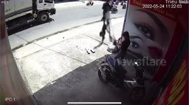 Fallen Panel Narrowly Misses Person