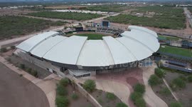 Aerial view of the current Yaquis stadium in Ciudad Obregón , LMP team Mexican Pacific League July 14, 2024. Cajeme in the Yaqui Valley region.
