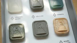 Buddhist amulets made from recycled plastic in Thailand