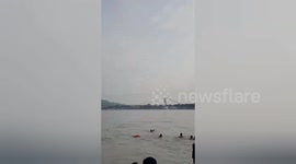 Uttrakhand Water police and disaster relief team rescued mother and son trapped in the strong current of the river