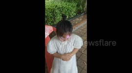 China: Rain Ruins Face Paint in Shangqiu