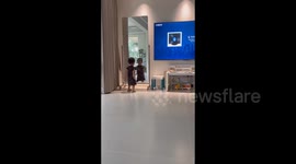 China:  Adorable Toddler Dancing in Front of Mirror Captures Hearts